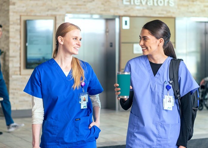 Nurses walking and talking